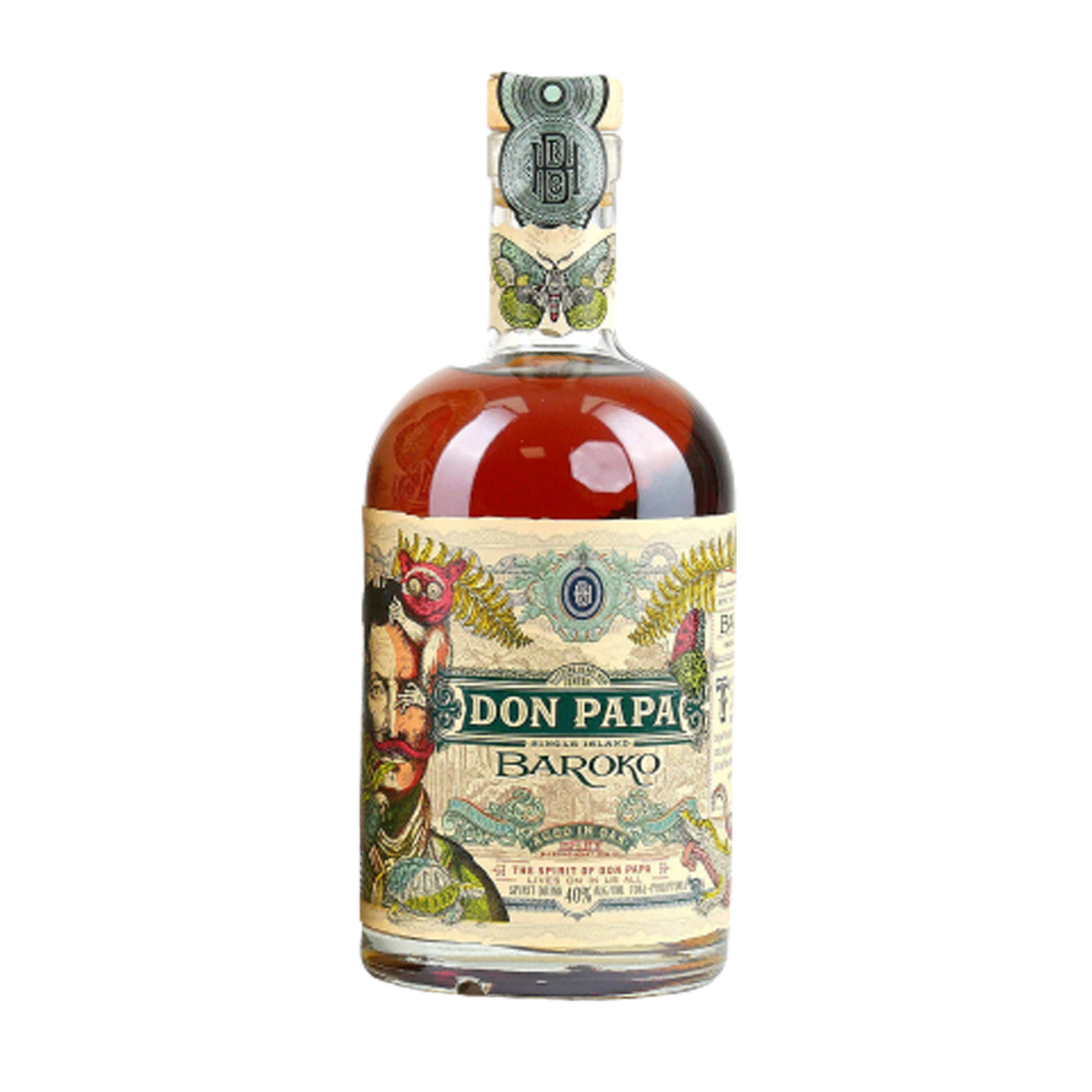 Don Papa BAROKO 40% Vol. 0,7l in Giftbox with Hip Flask
