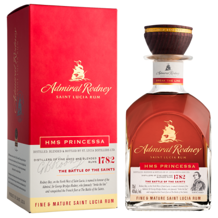 Bouteille Admiral Rodney Princessa Rhum Sainte Lucie